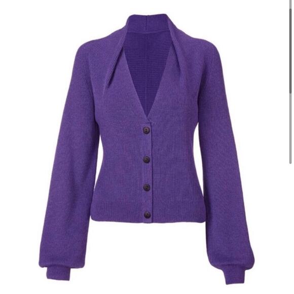 Cabi Sunday French Violet purple button front cardigan sweater size Small #5834 - Picture 2 of 16